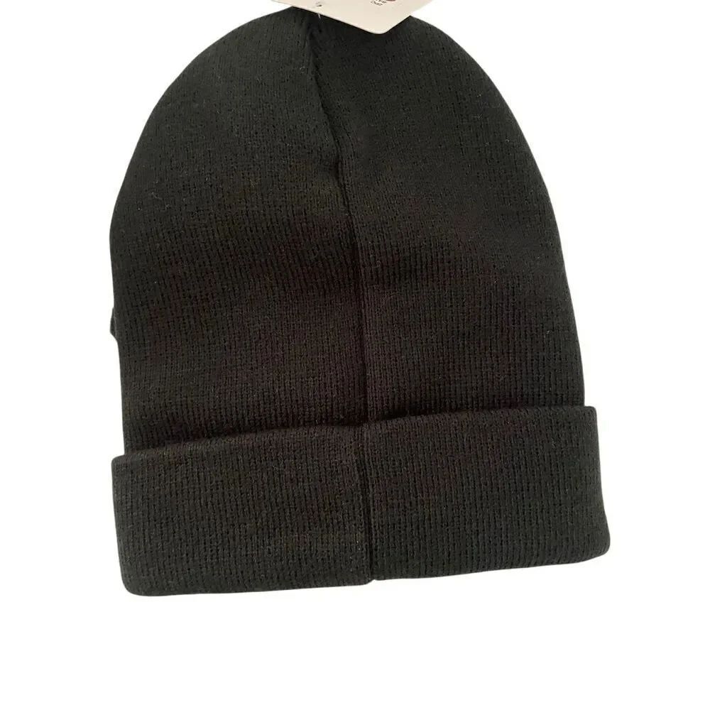 Nike Youth Black Winter 2-Piece Beanie & Gloves Set Brand New Ribbed - Picture 3 of 6